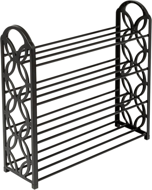 Honey Can Do 4 Tier Butterfly Shoe Rack SHO-09597 Black