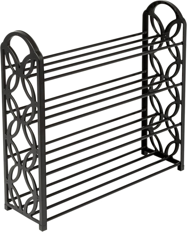 Honey Can Do 4 Tier Butterfly Shoe Rack SHO-09597 Black