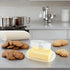 2 Countertop Large Butter Dish with Lid, Butter Keeper, Plastic Butter Holder Tray Container, Holds Stick of Butter