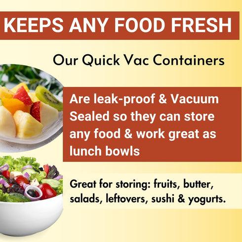 FoodLite The Quick Vac: Only Airtight Vacuum Sealed Cheese Saver Container - Perfect For Keeping Cheddar, Parmesan