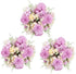 6 Pack Artificial Flowers, Realistic Fake Faux Peony Silk Hydrangea Plastic Carnations Daisy Arrangements for Wedding
