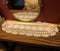 Beige Handmade Crochet Cotton Table Runner, Lace Doilies Oval Dresser Scarves, 11.8 by 35 Inches