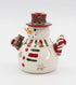 Fine Ceramic Snowman Tea Light Candle Holder Wearing Scarf, 5-1/2" H