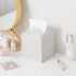 Tissue Box Cover, PU Leather Square Tissue Holder, Facial Paper Organizer for Bathroom Vanity Countertop, Misty Gray