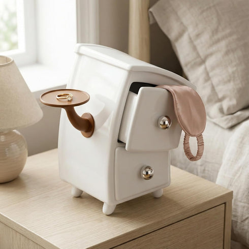 Creative Cabinet-Shaped Storage Box with Arms, Funny Decorative Organizer for Desk, Cute Mini Drawer Box for Office