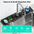 24 Inch Kitchen Sink Splash Guard: Silicone Draining Mat with 5 Slope for Faucet Area, Fast Draining Kitchen Sink Tidy