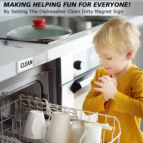 Dishwasher Magnet Clean Dirty Sign for Kitchen Organization and Storage