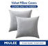 26x26 Inch Set 2 MIULEE Euro Sham Velvet Pillow Covers, of Large Square Decorative Pillows -Greyish White Super Soft