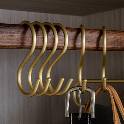 20Pcs Heavy Duty Gold S Hooks, Aluminum Alloy Universal Hooks for Bathroom, Kitchen, Cloakroom, Pots, Pans, Cups
