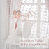 1 72 Inch Pink Blackout Curtain for Girls Bedroom Panel, Double Layered Curtain with Pom Pom White Sheer Overlay, Light