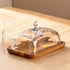 Countertop Glass Butter Dish with Lid,Airtight Cover for Fresh Butter,Clear Butter Keeper,Butter Tray,Large Butter Dish
