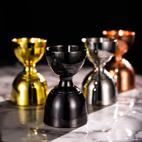 Homestia Double Cocktail Jigger - 2 OZ 1 OZ, 304 Stainless Steel Bartending Jigger with Measurement Units Inside