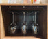 14-Inch Black Wine Glass Rack, Under Cabinet Stemware Holder, Set of 2 Hanging Stemware Racks