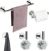 NearMoon 5 Pcs Bathroom Hardware Set, SUS 304 Stainless Steel, 16" Towel Bar, Toilet Paper Holder, 3 Hooks, Chrome