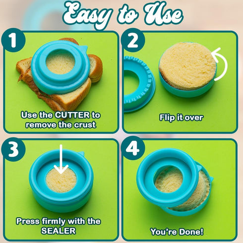 Sandwich Cutter and Sealer (Circle) - Crustless Sandwich Maker for Kids Lunchbox and Bento Box