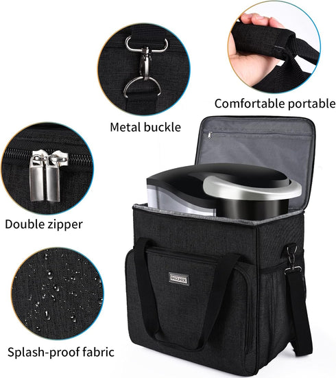 BAGLHER Waterproof Coffee Maker Storage Bag, Travel Carrying Organizer Case for Kering Coffee Machines, Black