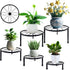 HENABLE 5 Packs Metal Plant Stand Indoor, Outdoor Black Plant Stand for Multiple