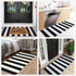 Black and White Striped Rug, 23.6 x 51.2 Inches Handmade Woven Indoor/Outdoor Doormat for Kitchen and Living Room