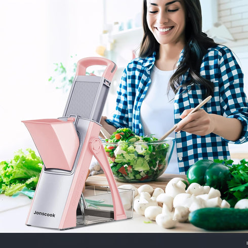 Jonscook Safe Mandoline Food Slicer for Kitchen - Vegetable Chopper With Adjustable Thickness, Multifunctional Veggie