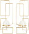 Deco 79 Metal Geometric Tealight 2 Plate Wall Sconce, Set of 2,