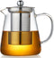 Glass Teapot 18.6 oz, Borosilicate Glass Tea Pot with Detachable Stainless Steel Infuser for Loose Leaf Tea