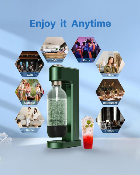 1 2 Pack, (1L) (1L) Soda Maker Bottles, Litre Reusable BPA Free Sparkling Water Bottles, Reusable Carbonating Bottles