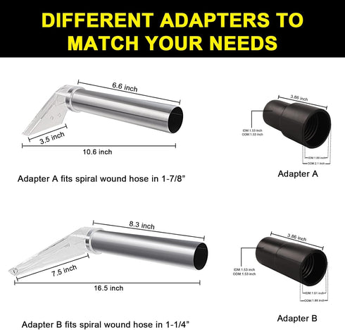 Carpet Vac Extractor Attachment Tool - Cleaning Vacuum Clear Upholstery Car Detailing, Turn Shop Vac into Extractor