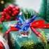 H&D Crystal Flying Butterfly Figurine with Crystal Ball Base, Cut Glass Ornament, Collectible (Blue)