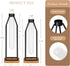 Set 2, 11&12.5 Inch Houmury Test Tube Vase of Flower Vases with Iron Stand & Wood Base, for Home Dcor, Table Decor