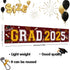 Congrats Grad 2025 Graduation Yard Sign, Giant Maroon Lawn Sign Decorations for Graduation Party Supplies