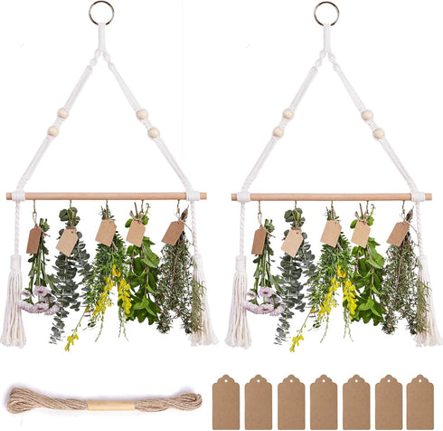 PROTITOUS 2pack Herb Drying Rack Flower Drying with 25PCS Brown Gift Tags and