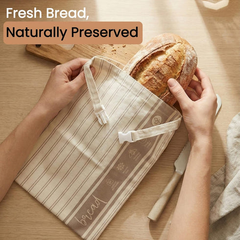NETIX VERA 2 Pack 13 17, Reusable Beeswax Sourdough Bread Bags for Homemade Bread, XL Natural Cotton Beeswax Bags x