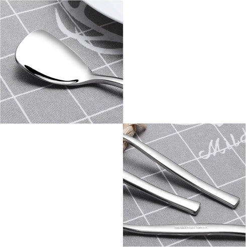 12 Pieces Stainless Steel Dessert Ice Cream Spoons, 5.55 Inch Shovel Spoon