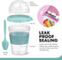 4 Pack 20oz Tribello - On the Go Yogurt Parfait Cups with Lids, Topping Compartment & Spoon, Yogurt/Parfait Cups