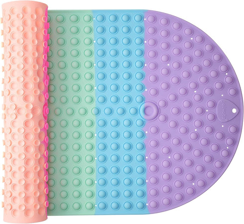 joiyota Silicone Push Pop Bath Mat for Kids, CPC Certified Non-Slip Rainbow Bathtub