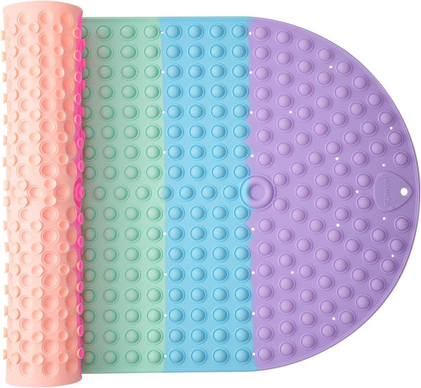 joiyota Silicone Push Pop Bath Mat for Kids, CPC Certified Non-Slip Rainbow Bathtub