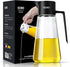 19oz CCKO Olive Oil Dispenser Bottle Glass Oil Bottle for Kitchen Cooking,Auto Flip Drip Free Cooking Oil
