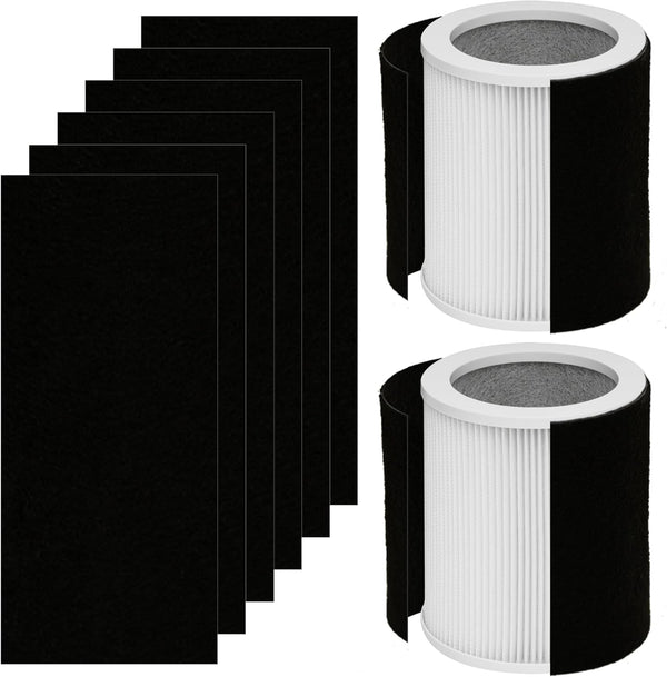 H-HF400-VP Filter Replacement for Hunter H-HF400-VP, H-PF400, 2 True HEPA Filters + 8 Pre-Carbon Filters