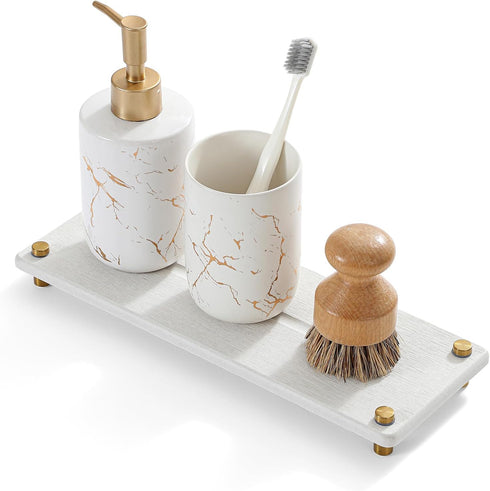 Razborci Water Absorbing Stone Sink Caddy Kitchen Sink Organizer Tray, Diatomite Bathroom Counter