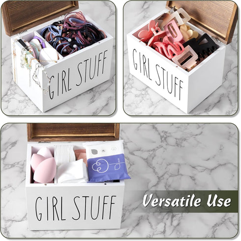 DRASTAR Tampon Holder for Bathroom, Feminine Product Organizer, Pad Organize Case with hinged lid, Shark Week Tampon