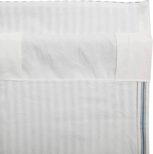 VHC Sawyer Mill Blue 2 Piece Swag Set Kitchen Curtains for Bathroom Living Room Bedroom Window Ticking Striped