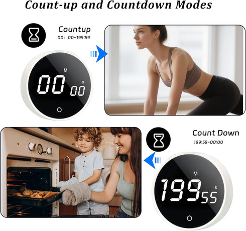 BXF SPORTS 199-Minute Countdown Countup Digital Kitchen Timer - Magnetic Timer with Large LED Display,Volume