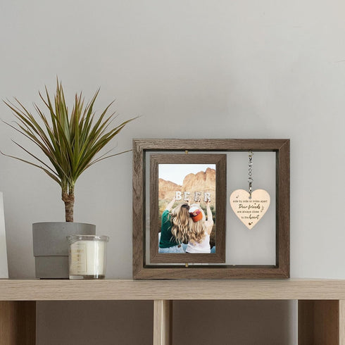 Best Friend Picture Frame Gifts for Long-Distance Friendships - Side by Side or Miles Apart, Gifts for Women, BFF,