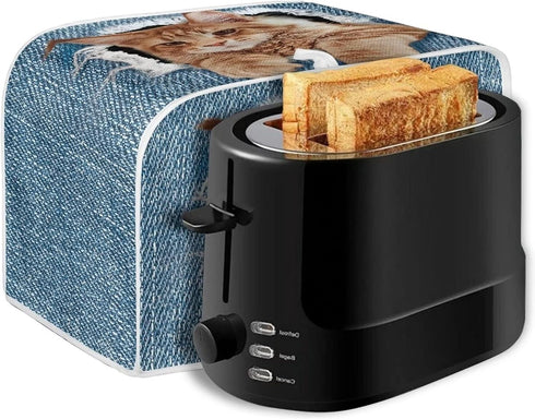 chaqlin Novelty Toaster Oven Cover, 4 Slice Wide Slot Decorative Bread Maker Bag with Cat Design