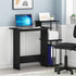 Furinno Efficient Home Laptop Computer Desk with Square Shelves, Solid Black/Grey Design
