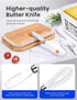 AISBUGUR 2 Pack Stainless Steel Butter Spreader Knife with Holes, Multifunction Kitchen Knife with White Handle