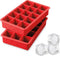 Tovolo Perfect Cube Ice Tray Set of 2, Candy Apple, Reusable Silicone Molds for Cocktails & Whiskey