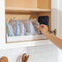 Bamboo Kitchen Towel and Food-Storage Organizer, Adjustable Wall Inserts, Non-Slip Feet, White Finish for Kitchen