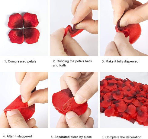 Ouddy Decor 3000 Pcs Artificial Rose Petals for Valentine's Wedding Decor, Bridal Party Home Decorations, Red