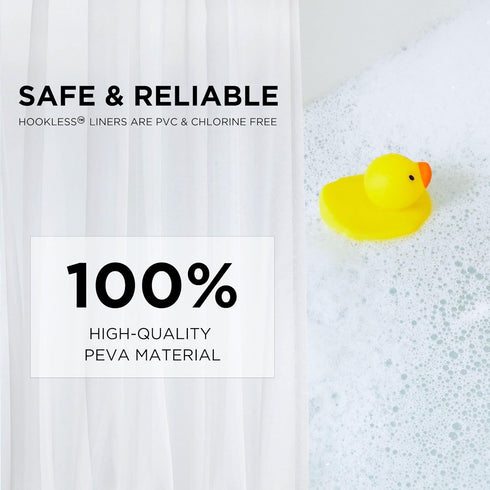 Hookless Full Length 2-in-1 Shower Curtain, 71" x 74", Frost